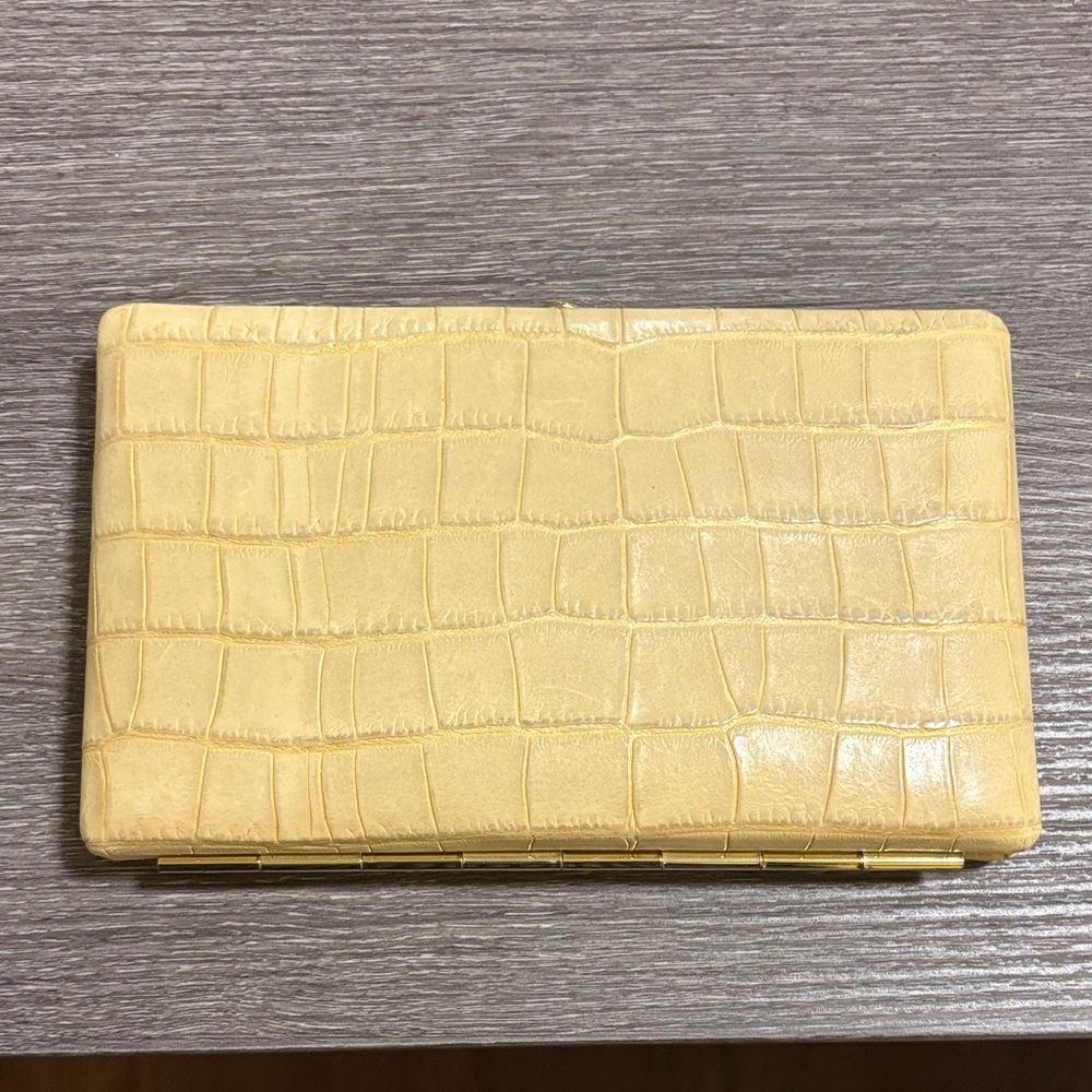 Abas Cream Crocodile-Embossed Wallet